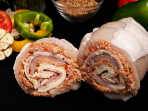 PEITO FRANGO C/ QUEIJO E BACON
